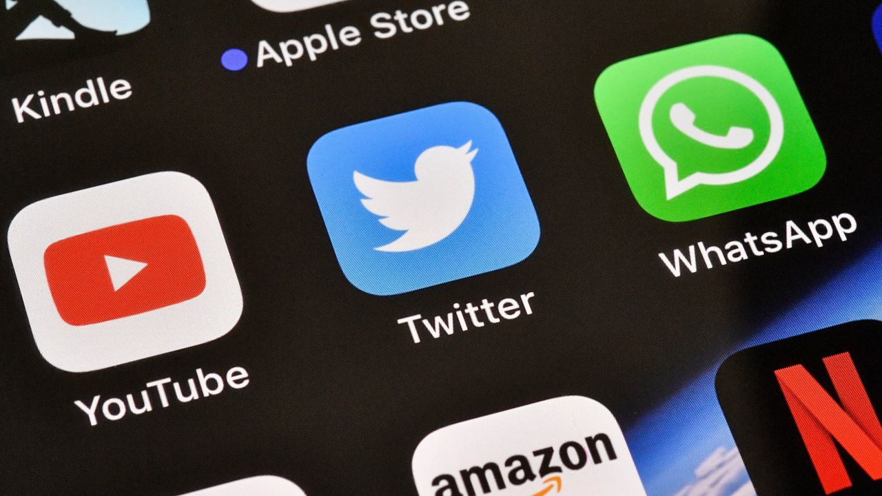 Various social media apps appear on a smartphone in this file image. (AP)