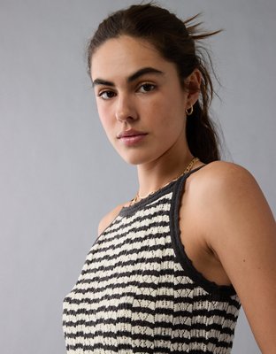 AE High Neck Crochet Tank Top
