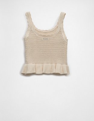 AE Crochet Peplum Tank Top