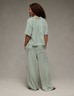 AE Short-Sleeve Tie Side Seersucker Button-Up Shirt