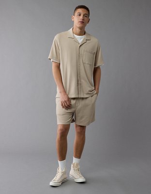 AE Camisa Estilo Rústico de Cloqué con Botones