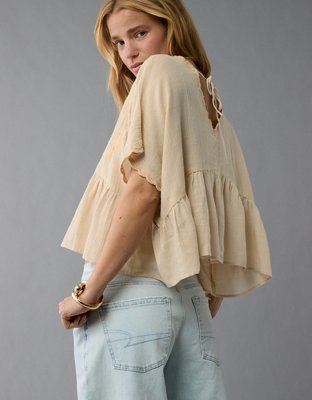 AE Blusa Bordada con Escote V