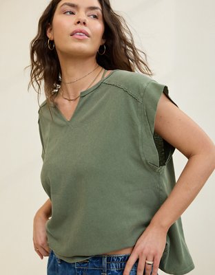 Aerie T-shirt con Cuello Dividido Summer Breeze