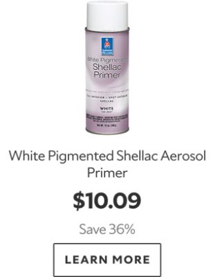 White Pigmented Shellac Aerosol Primer. $10.09. Save 36%. Learn more.